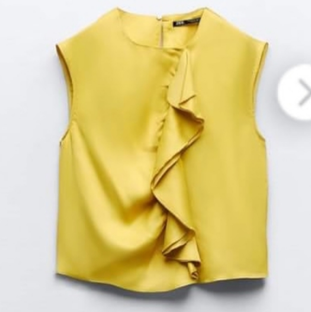 Zara Yellow Ruffle Top - Picture 4 of 4